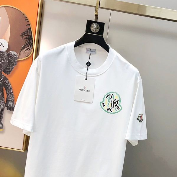 絶対欲しい！モンクレール 刺繍ロゴ Tシャツ 偽物 ★ブラック&ホワイト moe32910